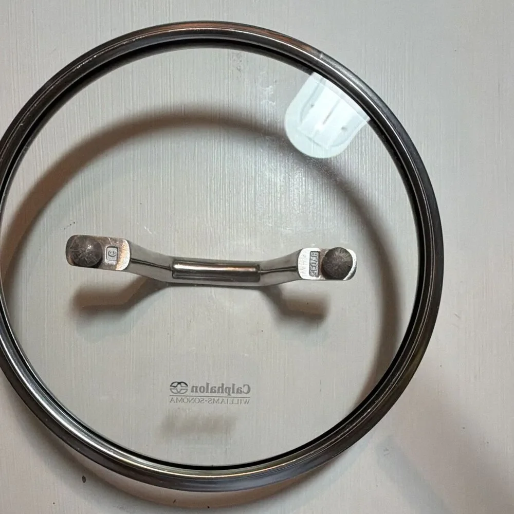 Calphalon Williams Sonoma 8 in Glass Lid Stainless Steel Rim & Handle Round